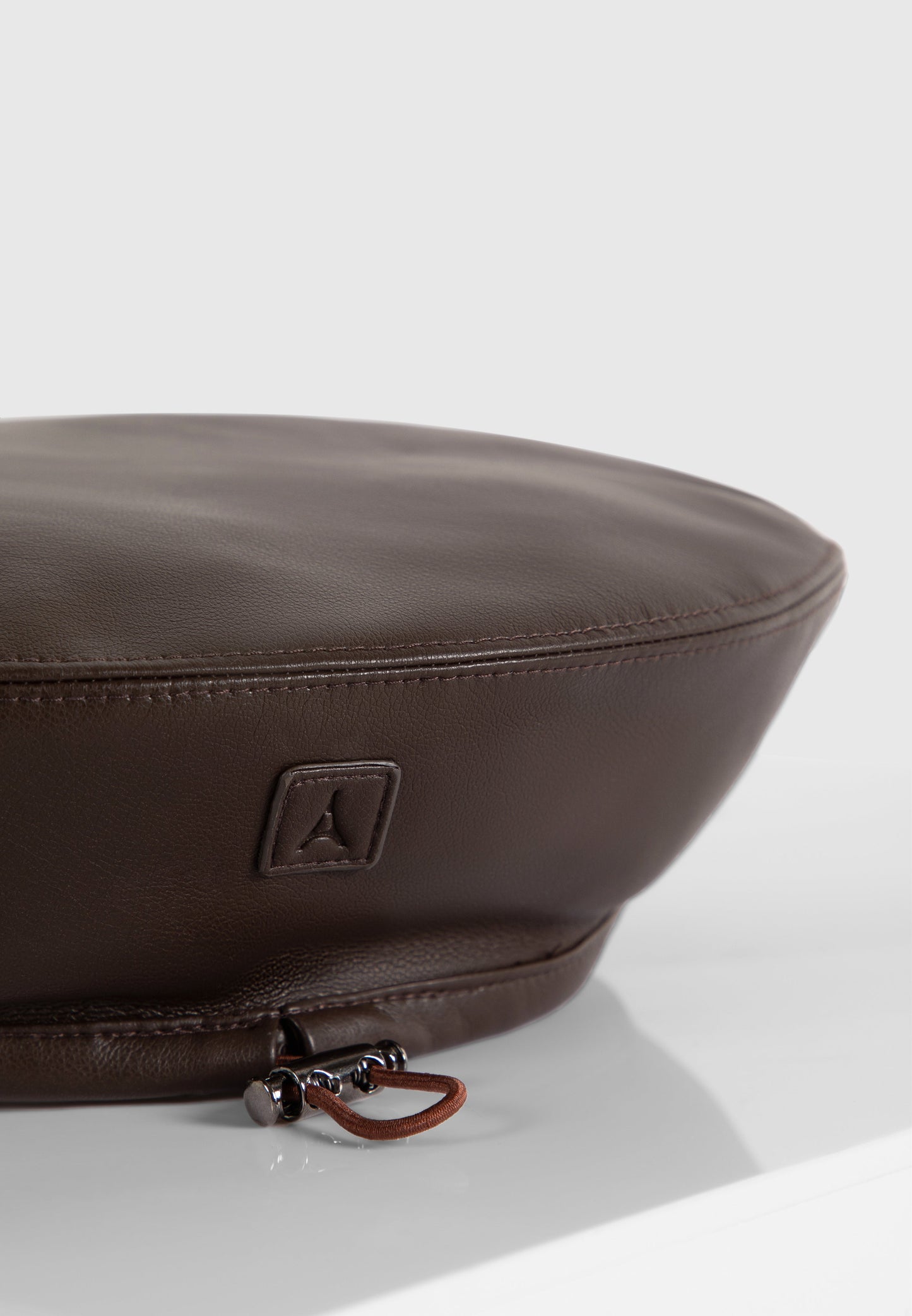Leather Beret - Brown