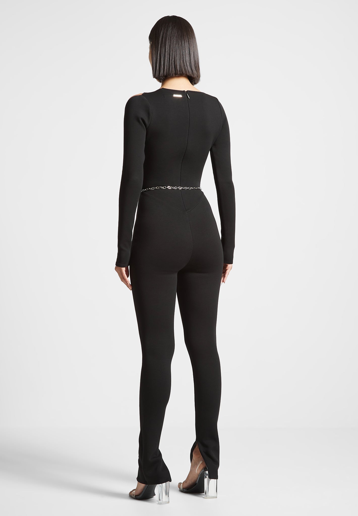 Eiffel Chain Detail Jumpsuit - Black