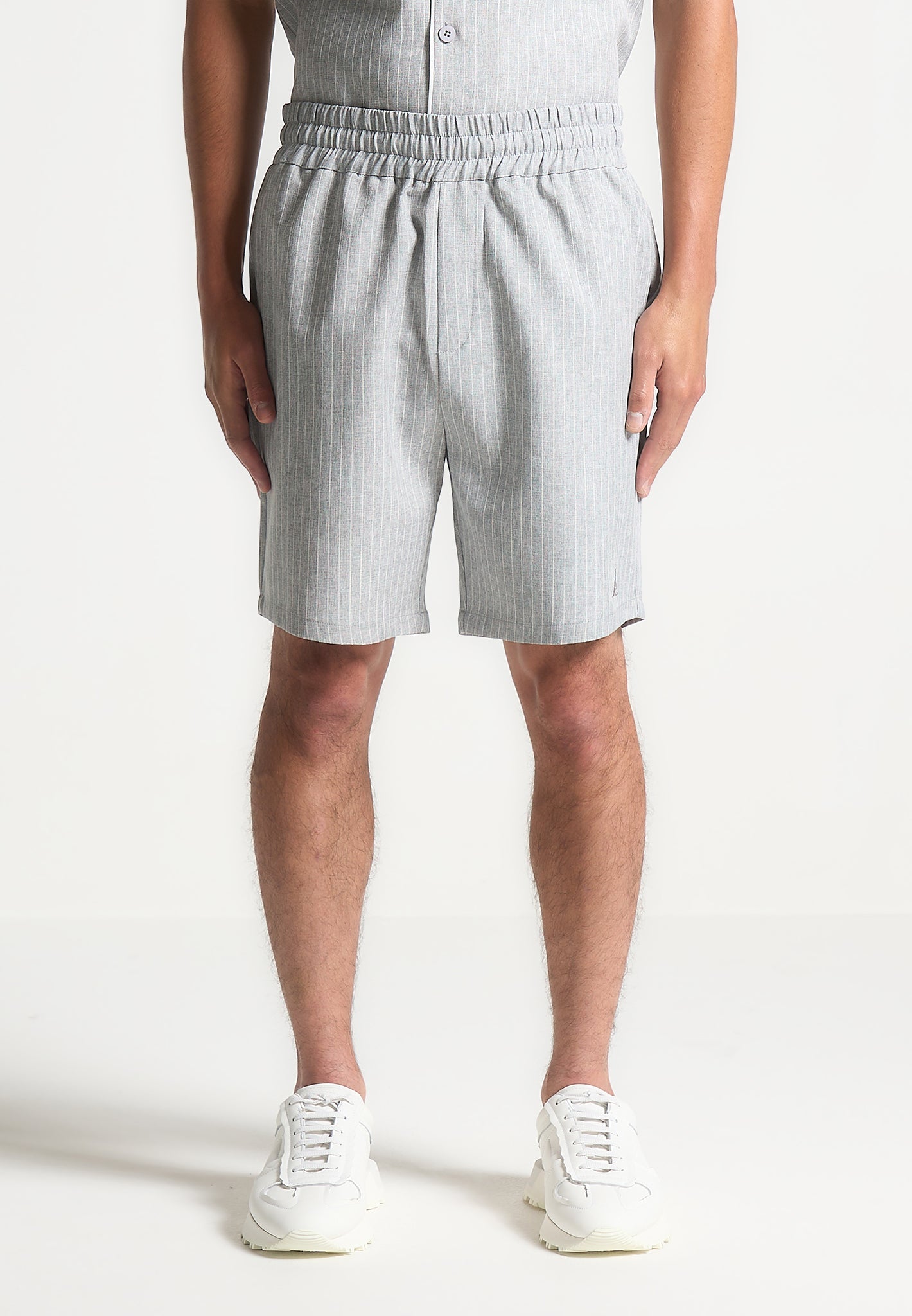 Pinstripe Shorts - Grey