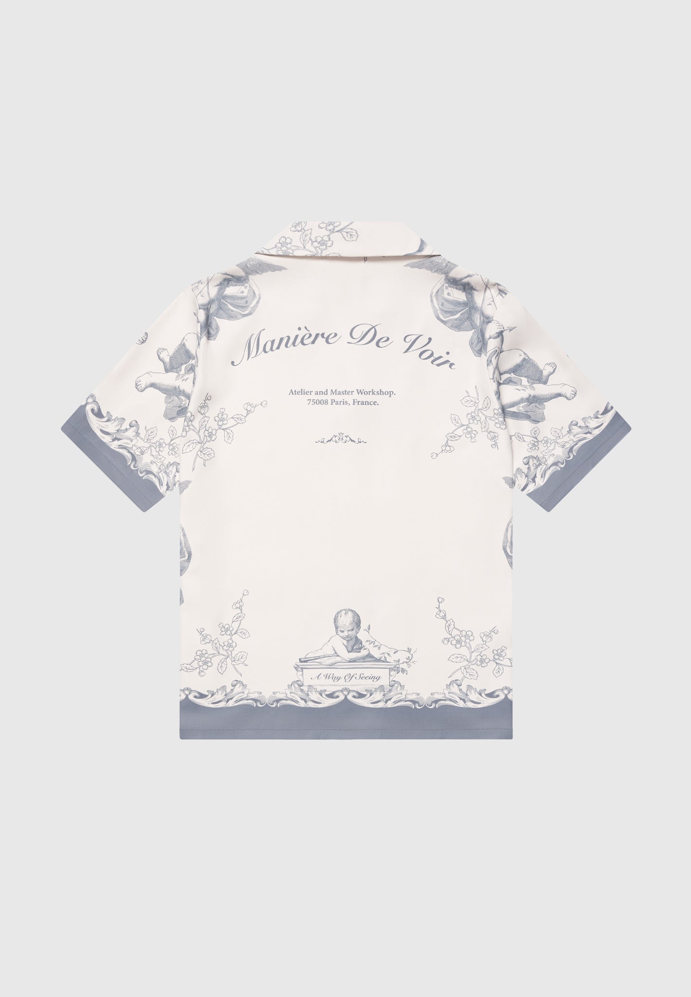 Signature Baroque Resort Shirt - Cream/Grey